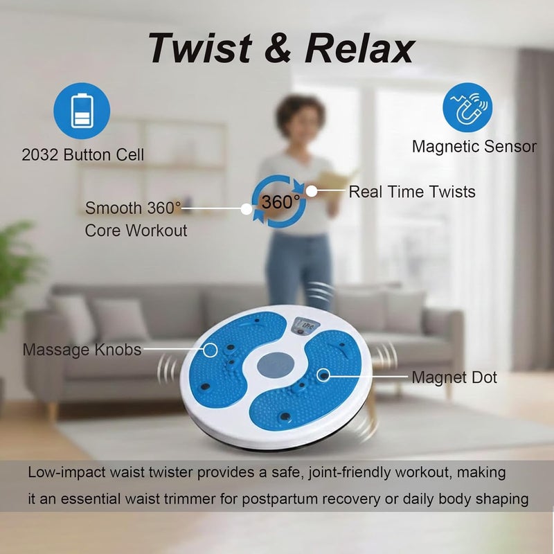 KYTO Waist Twister Disc – Core Trainer Board with Digital Counter, Ab Workout Equipment with 360° Rotation, Non-Slip Foot Massage Design for Home, Office Fitness - Image 4